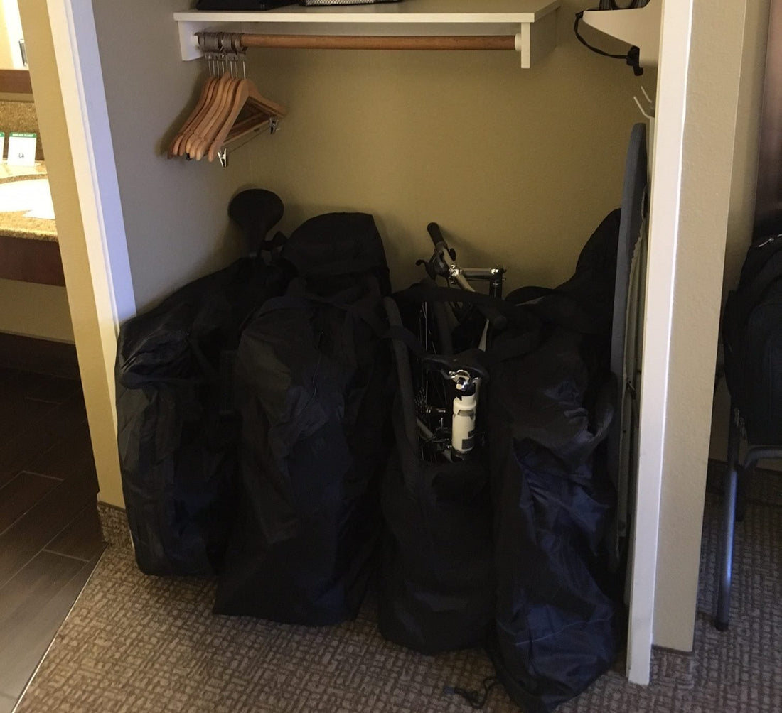 Four full-size bikes in a hotel room?