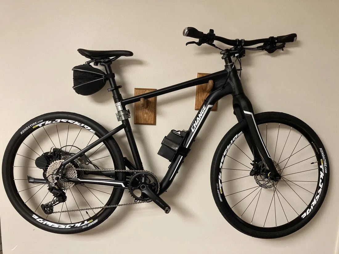 bike stored on a wall flat