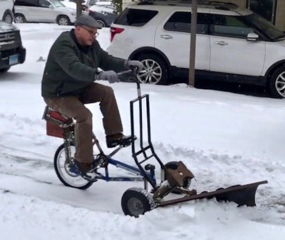 How to convert a bike into a snow plow